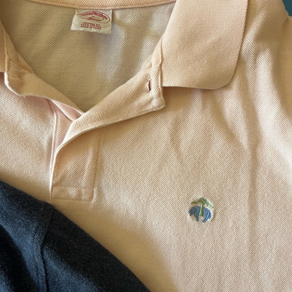 Set of Three Brooks Brothers Polo Shirts - Navy, Pink, and Blue - Picture 4 of 9
